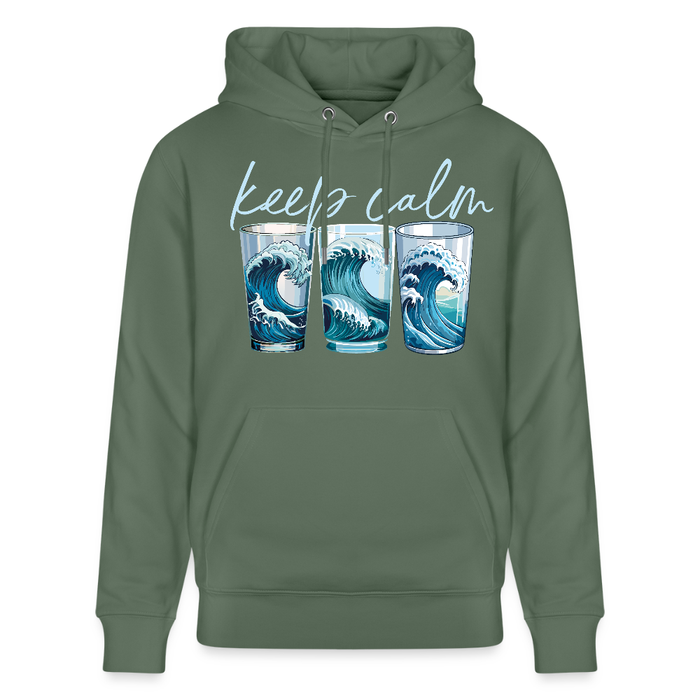 Unisex Bio-Hoodie mit KEEP CALM PRINT - Tanngrün
