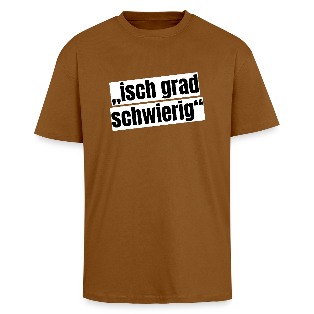 Heavy Oversize T-Shirt mit ISCH GRAD SCHWIERIG PRINT - Toffee