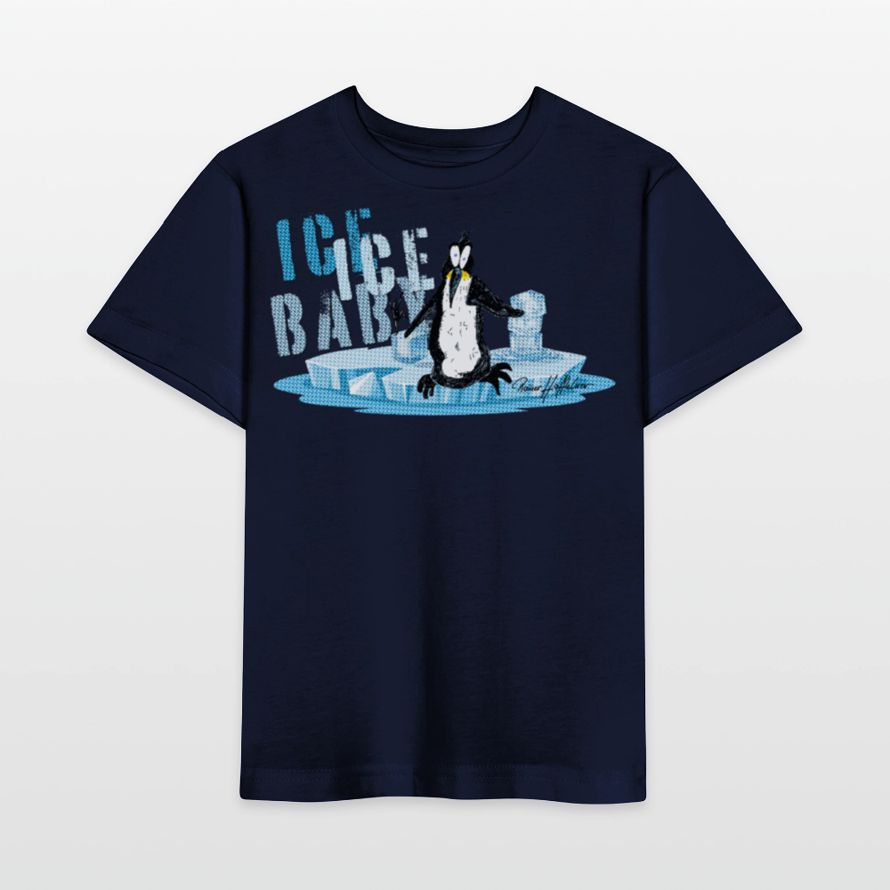 MNJS KIDS Bio T-Shirt mit ICE ICE BABY PRINT - Navy