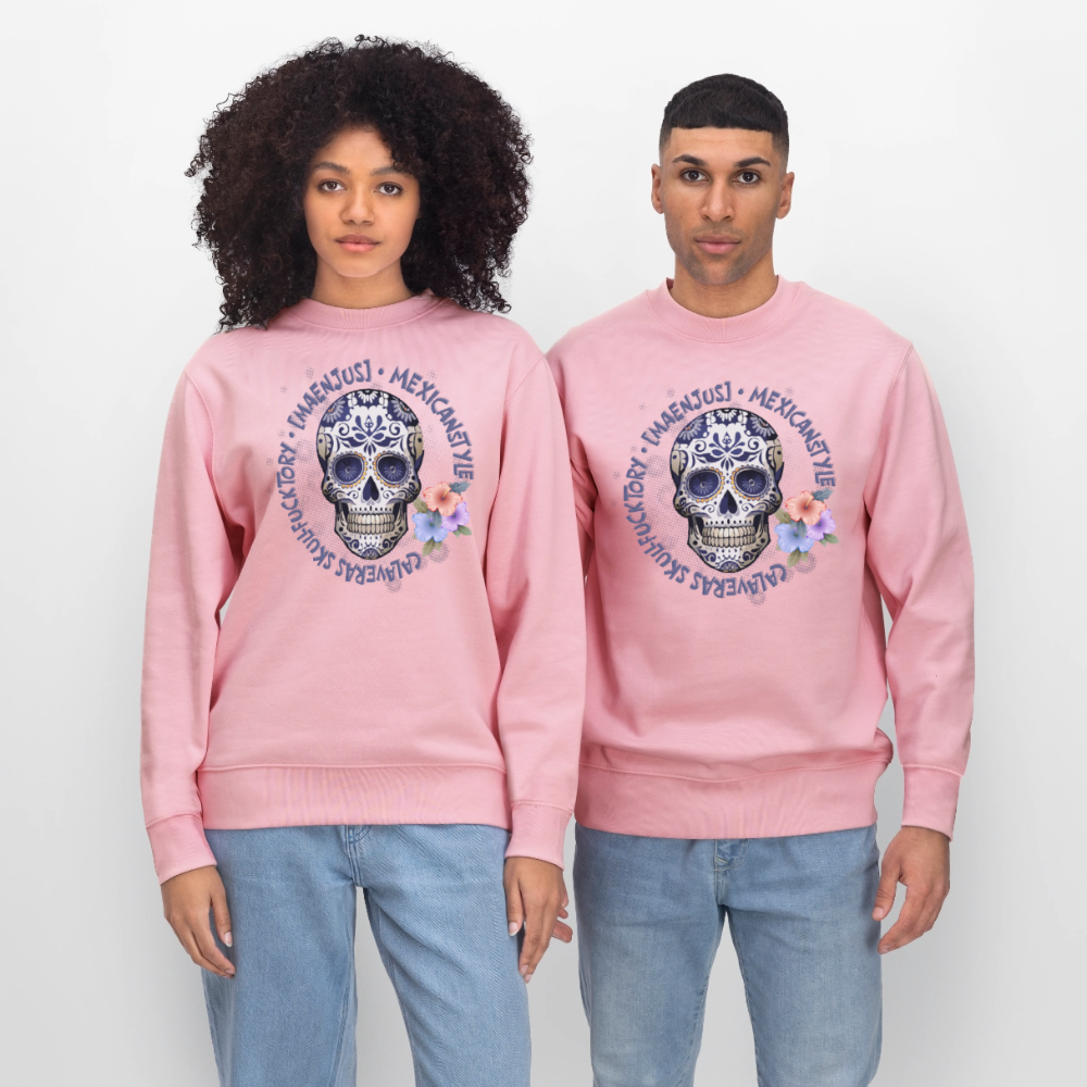 Unisex Bio-Sweatshirt mit MAENJUS MEXICANSTYLE PRINT - Hellrosa