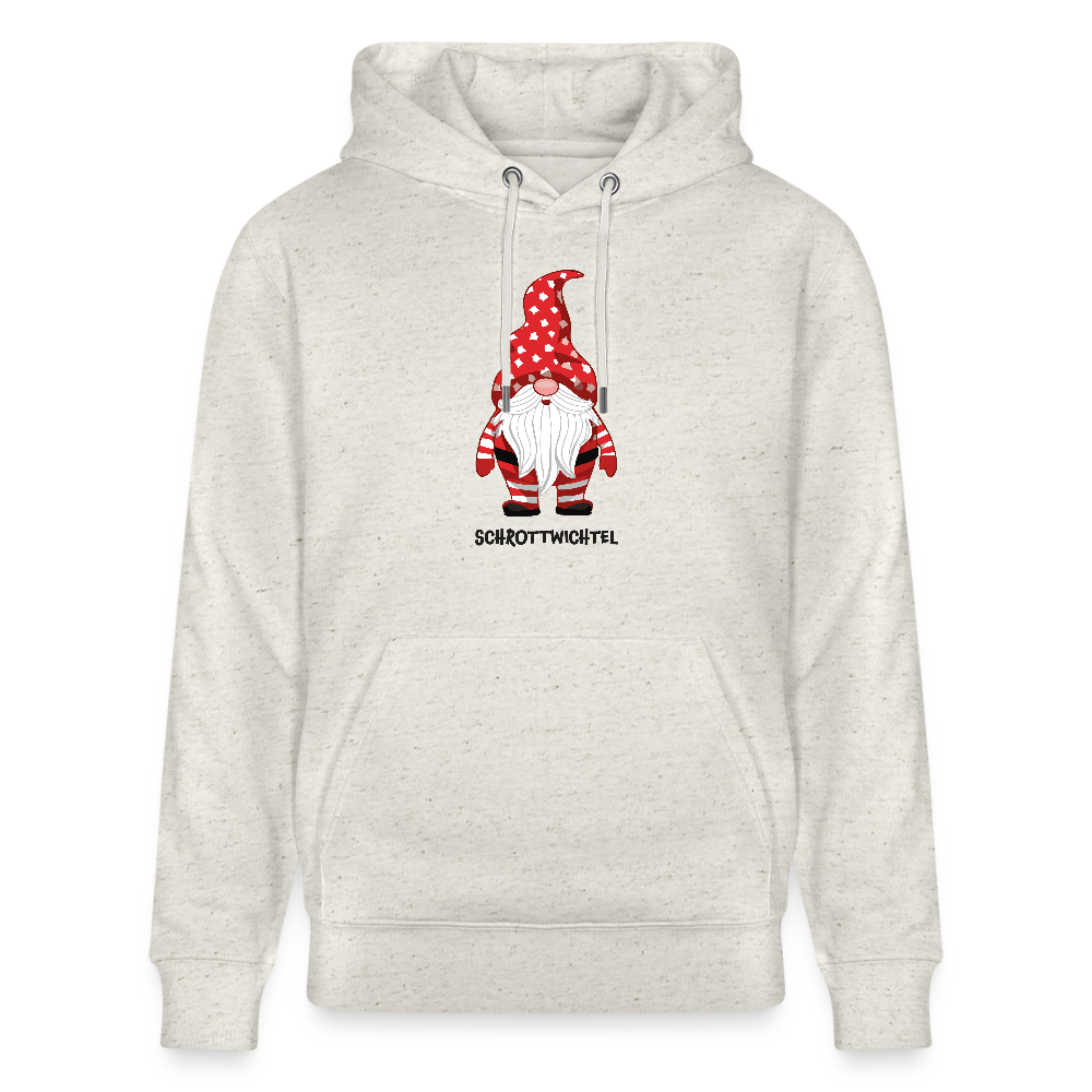 Unisex Bio-Hoodie mit SCHROTTWICHTEL PRINT - Beige meliert