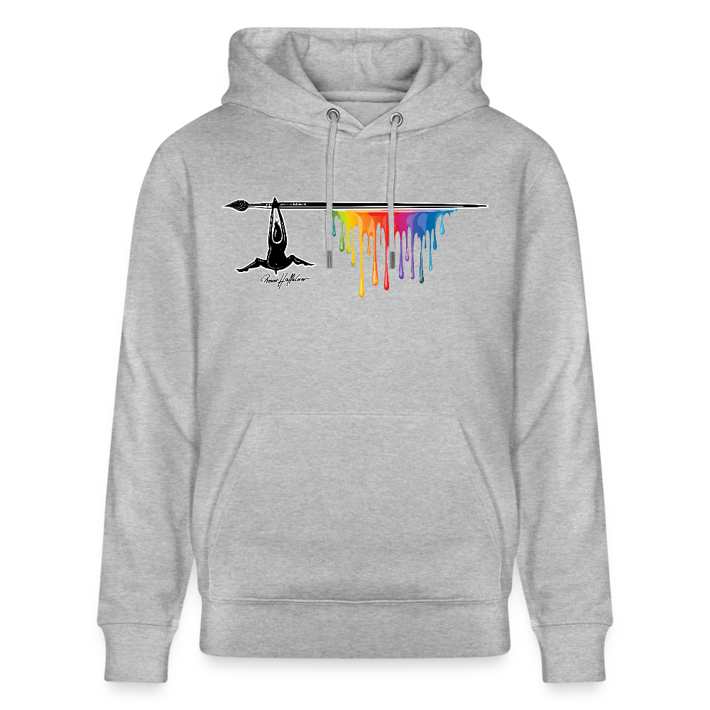 Unisex Hoodie mit TUSCHEMÄNNCHEN PRINT - Grau meliert