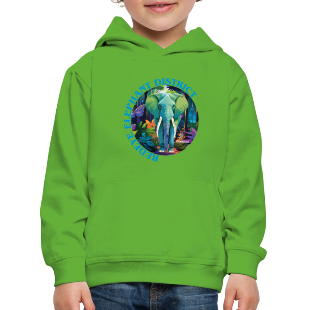MNJS KIDS Premium Hoodie mit REDEYE ELEPHANT DISTRICT PRINT - Hellgrün