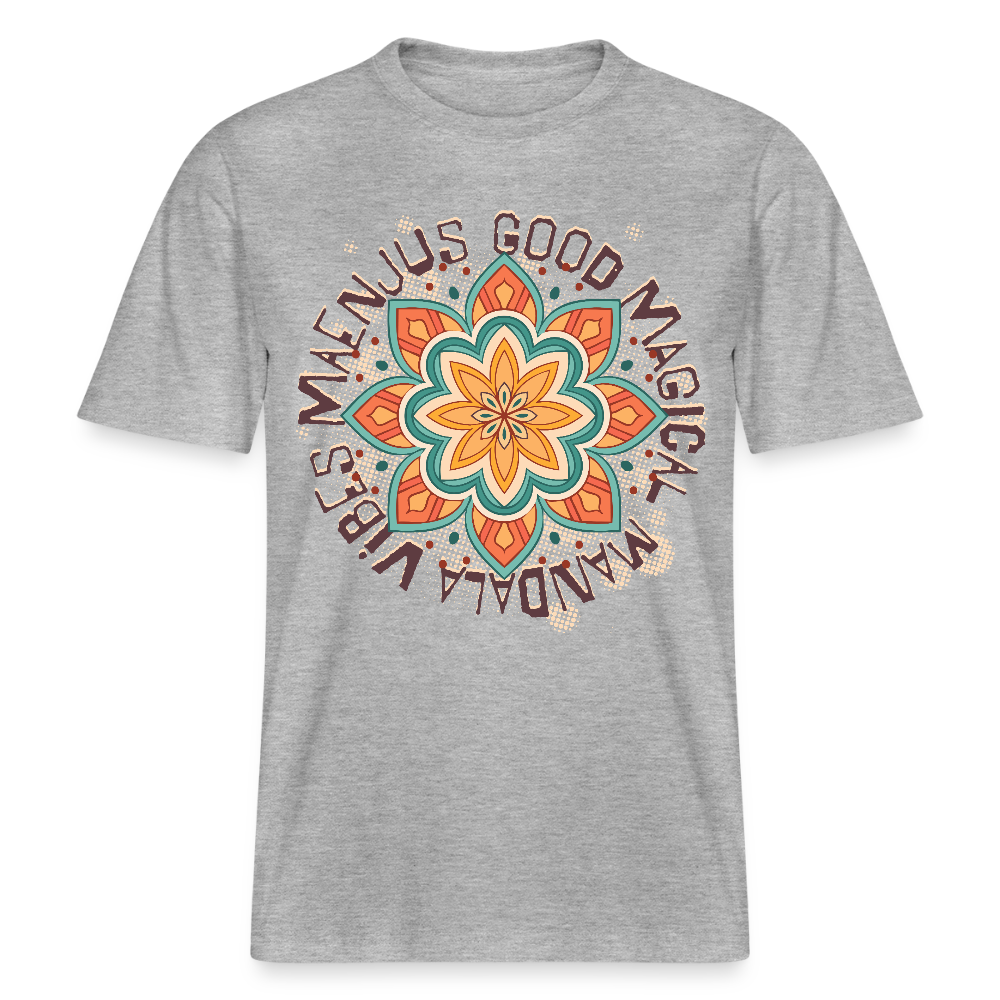 Unisex Bio-T-Shirt mit MANDALA VIBES PRINT - Grau meliert