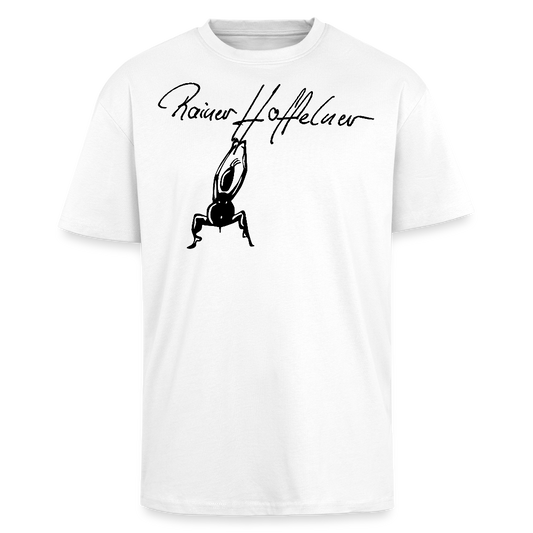 Heavy Oversize T-Shirt mit TUSCHEMÄNNCHEN PRINT - Weiß