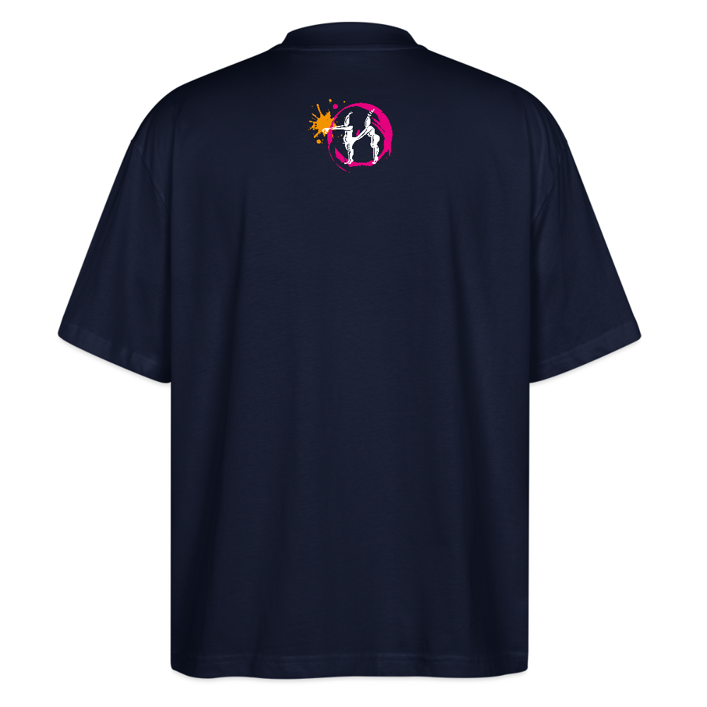 Oversized Unisex T-Shirt mit ES ESKALIERT EH PRINT - Navy