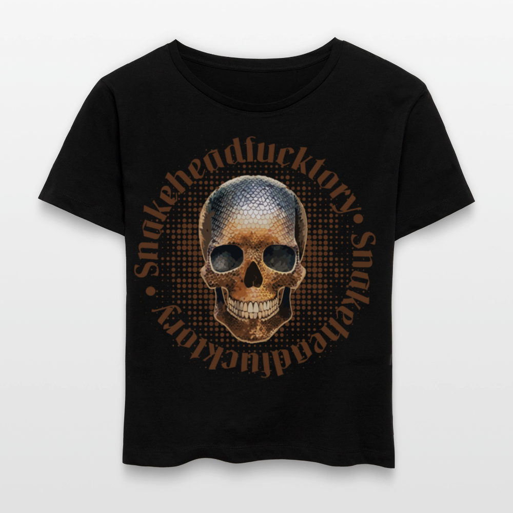 Frauen T-Shirt mit SNAKEHEAD SKULL PRINT - Schwarz