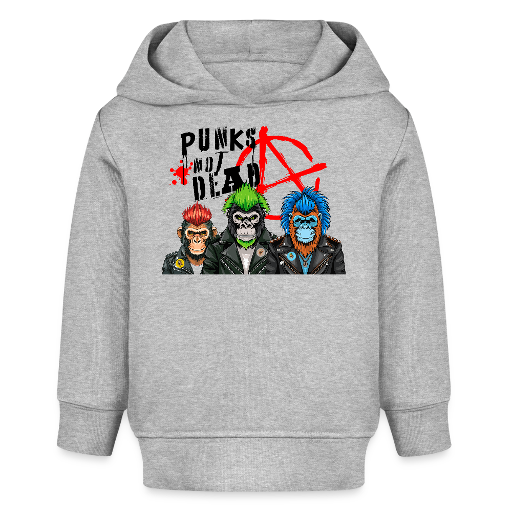 MNJS KIDS Bio Hoodie mit PUNKS NOT DEAD PRINT - Grau meliert
