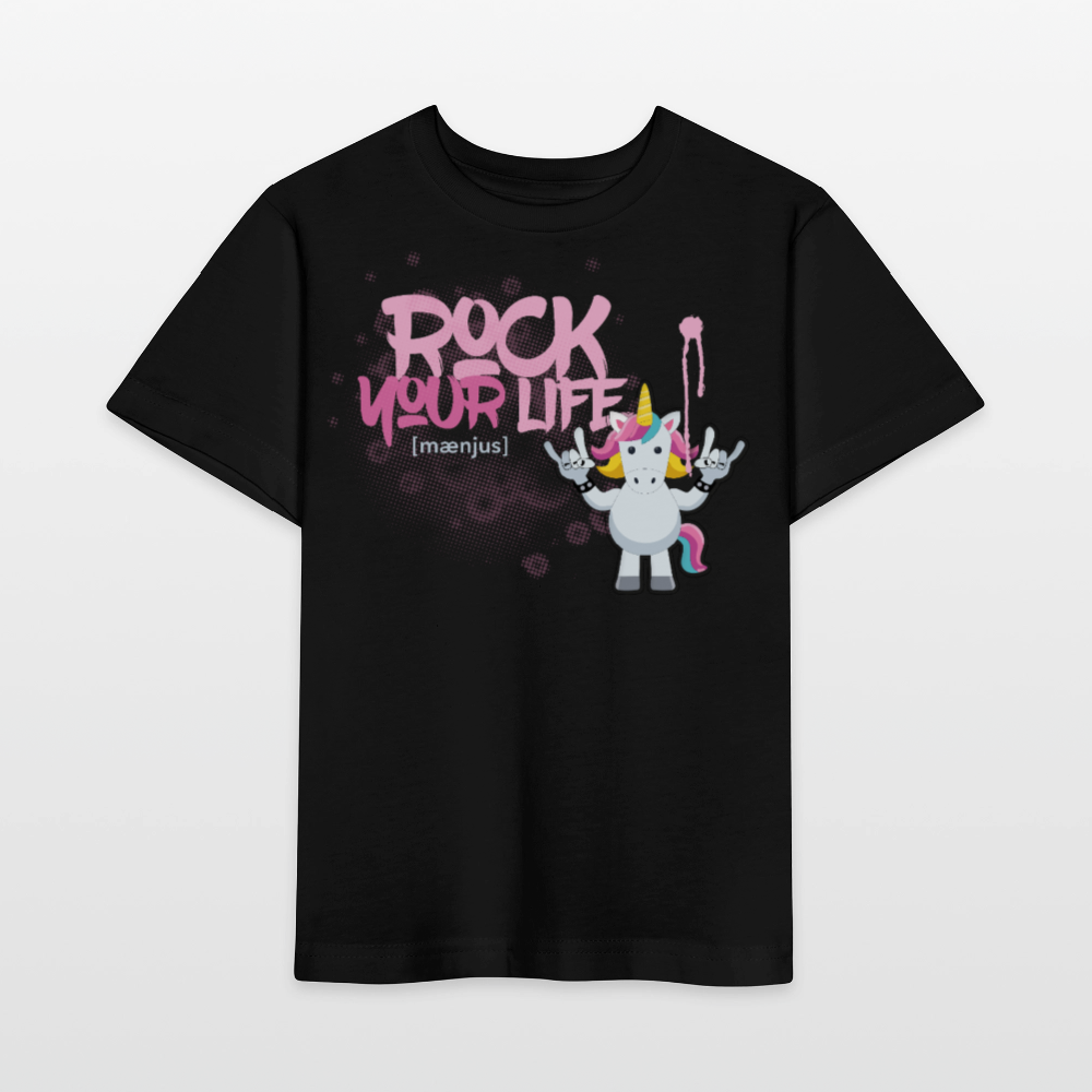 MNJS KIDS Bio T-Shirt mit ROCK YOUR LIFE PRINT - Schwarz