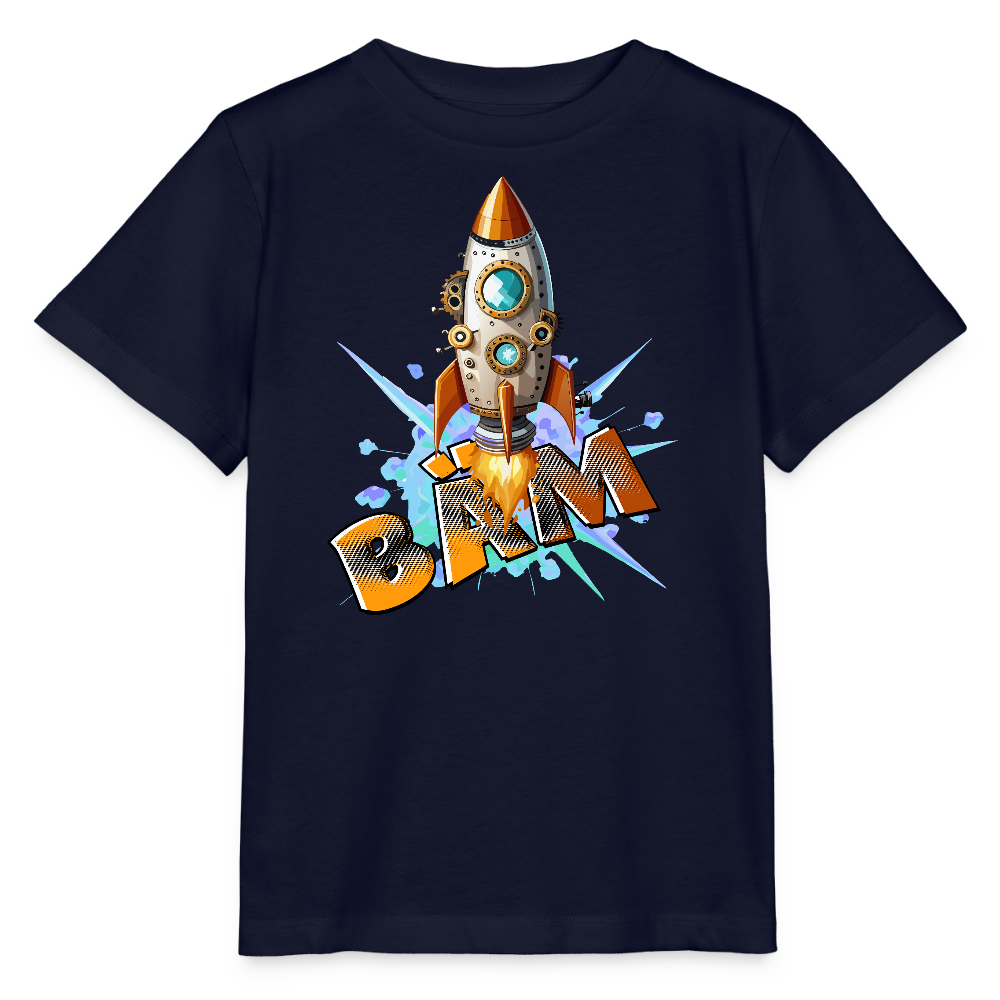 MNJS KIDS Bio T-Shirt mit BÄM PRINT - Navy
