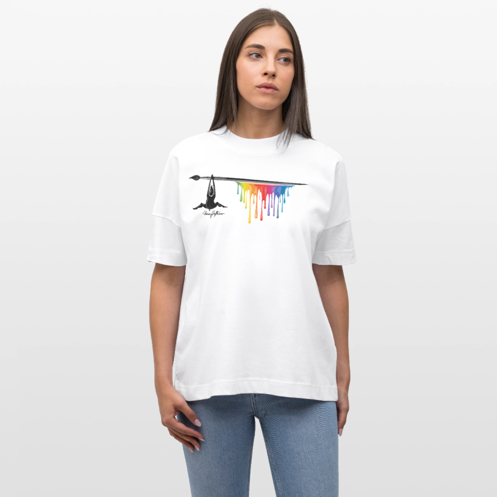 Oversized Unisex T-Shirt mit MÄNNLE PRINT - Weiß