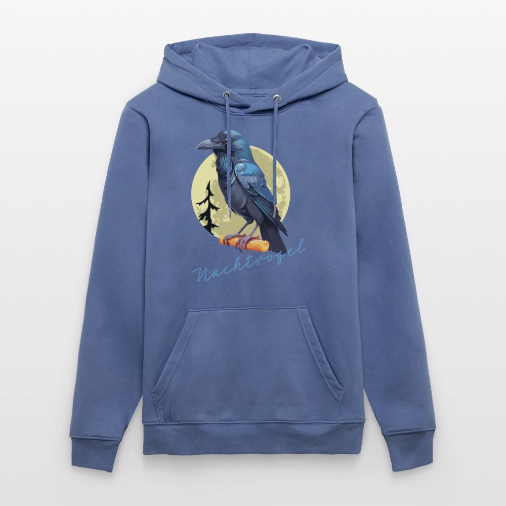 Unisex Hoodie mit NACHTVOGEL PRINT - Blau