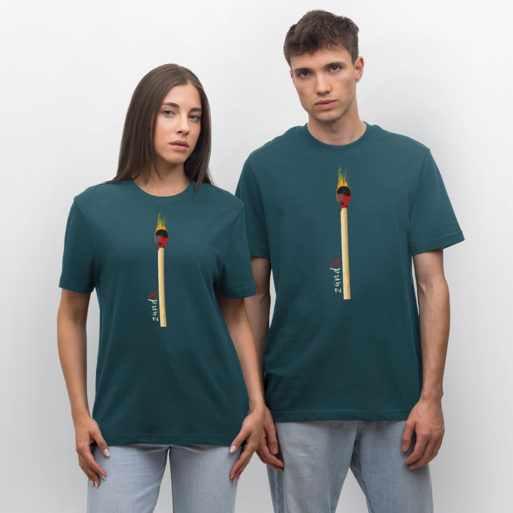 Unisex Bio-T-Shirt mit zündX PRINT - Dunkles Petrol