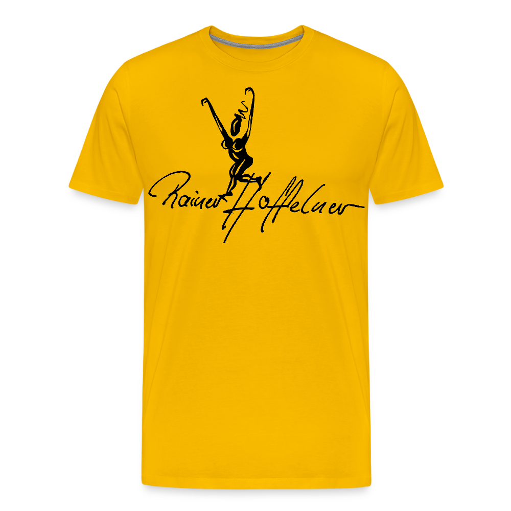Männer Premium T-Shirt mit TUSCHEWEIBCHEN PRINT - Sonnengelb