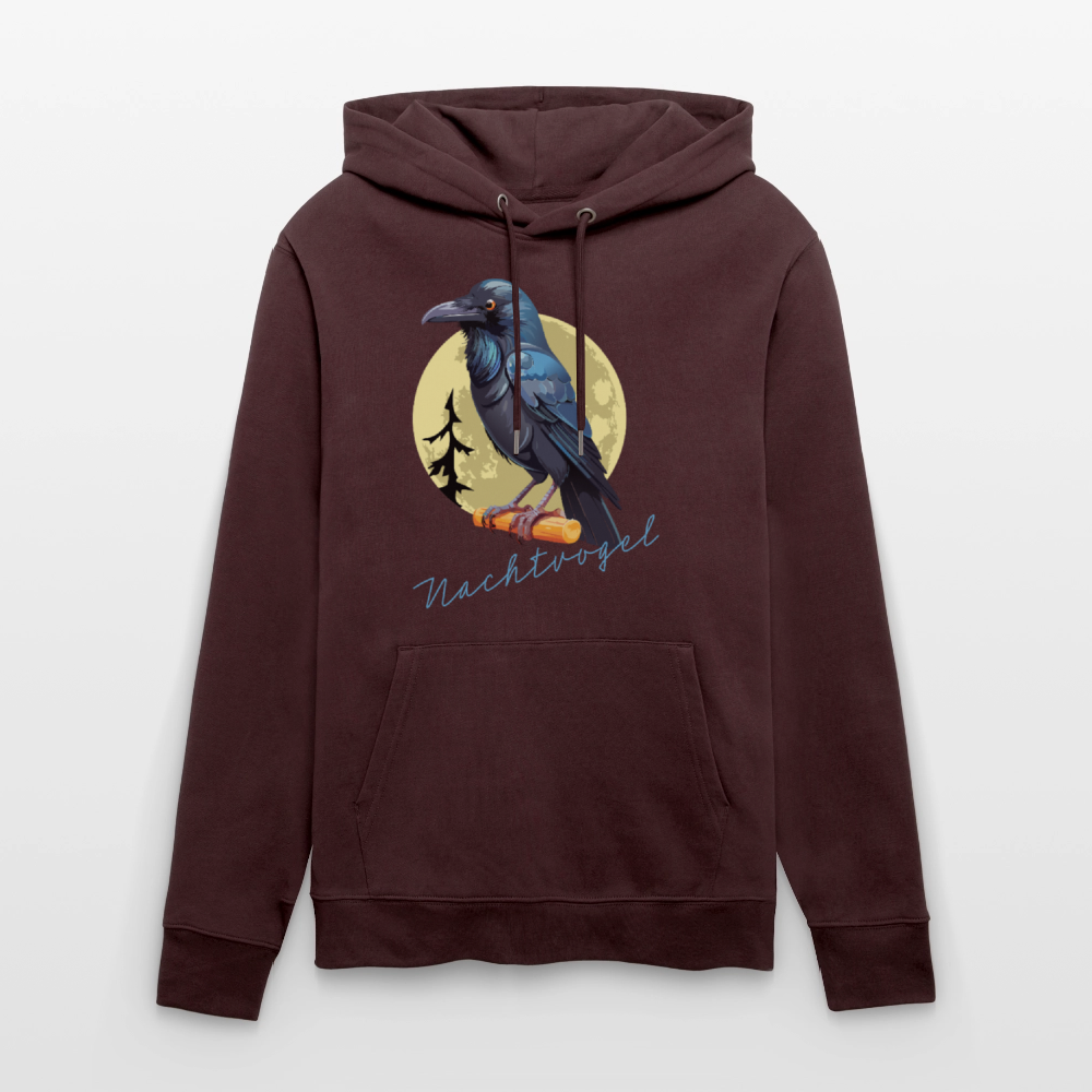 Unisex Hoodie mit NACHTVOGEL PRINT - Maroon