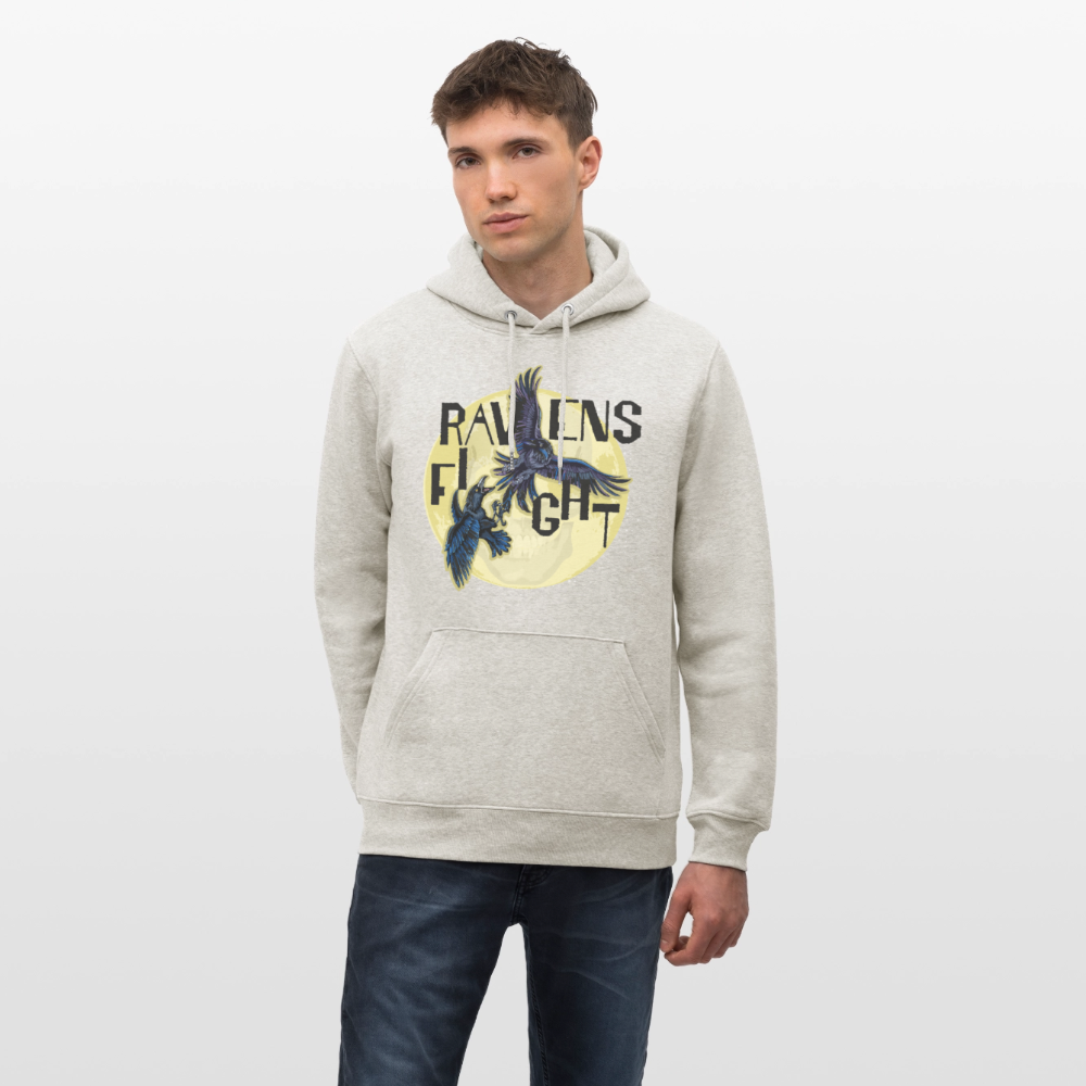 Unisex Hoodie mit RAVENS FIGHT PRINT - Beige meliert