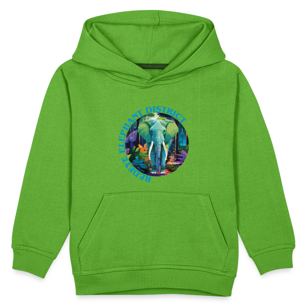 MNJS KIDS Premium Hoodie mit REDEYE ELEPHANT DISTRICT PRINT - Hellgrün