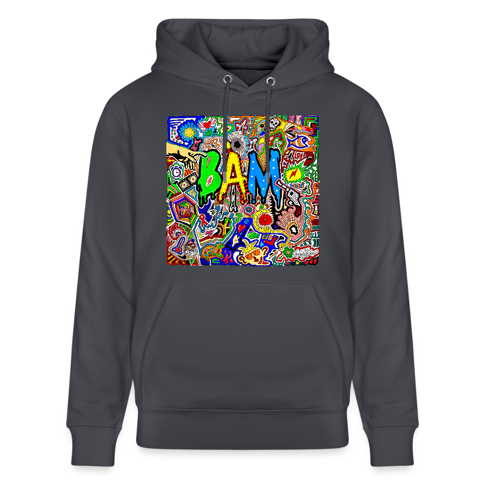 Unisex Bio-Hoodie mit BÄM PRINT - Indigoblau