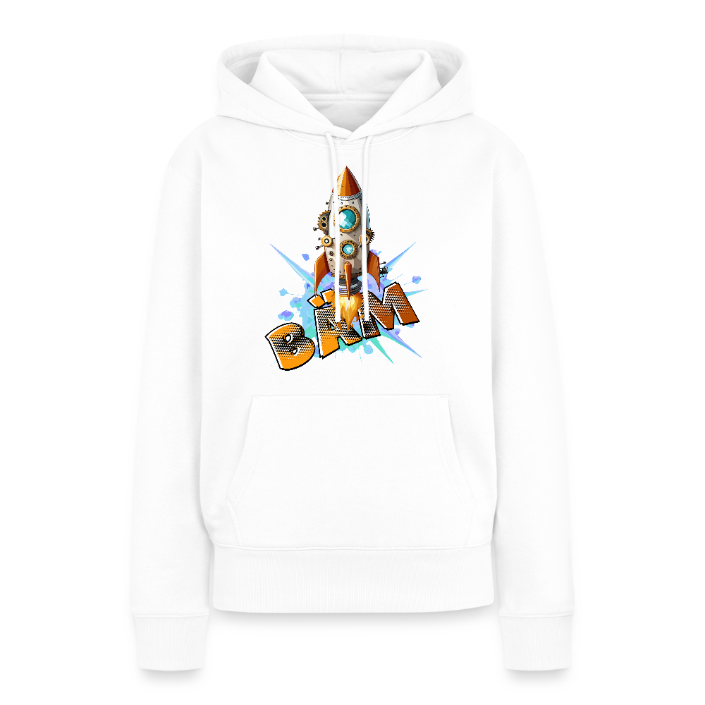 Frauen Premium Hoodie mit RAKETE PRINT - Weiß