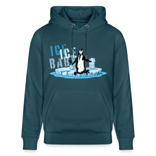 Unisex Bio-Hoodie mit ICE ICE BABY PINGUIN PRINT - Dunkles Petrol