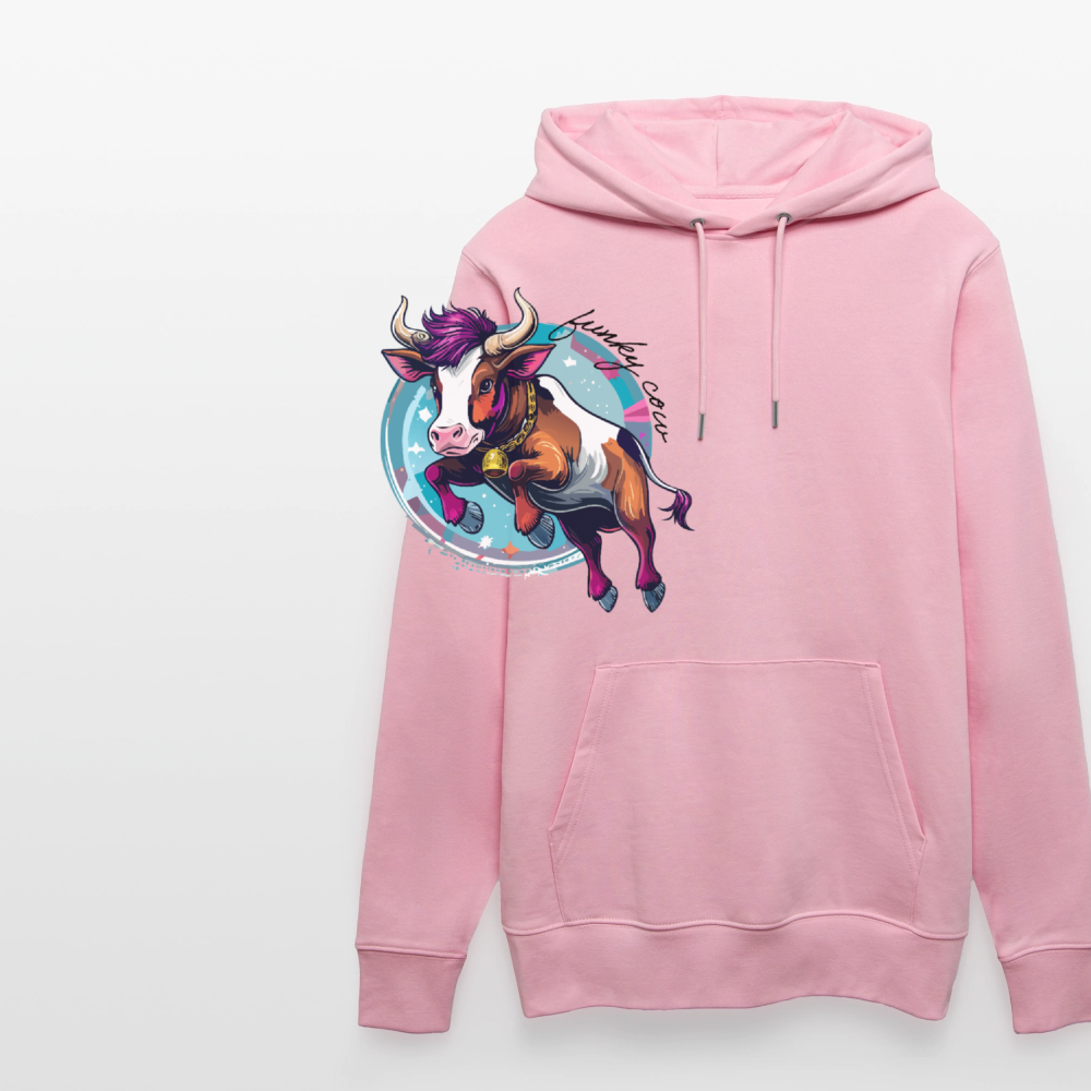 Unisex Hoodie mit FUNKY COW PRINT - Hellrosa