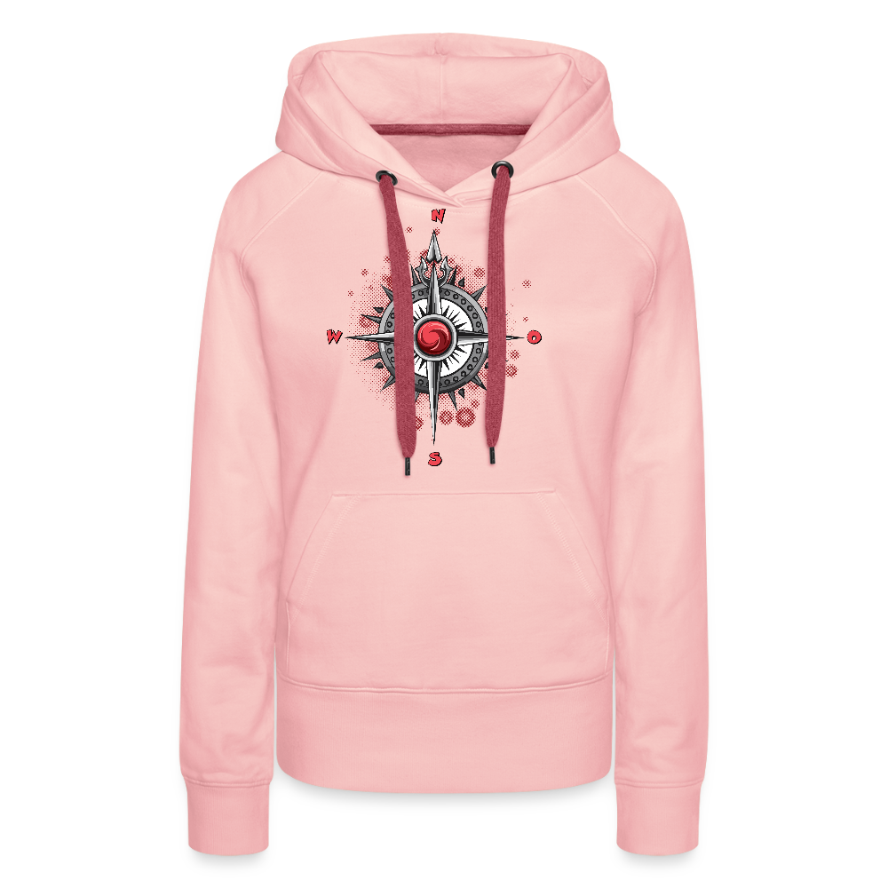Frauen Premium Hoodie mit WINDROSE PRINT - Kristallrosa