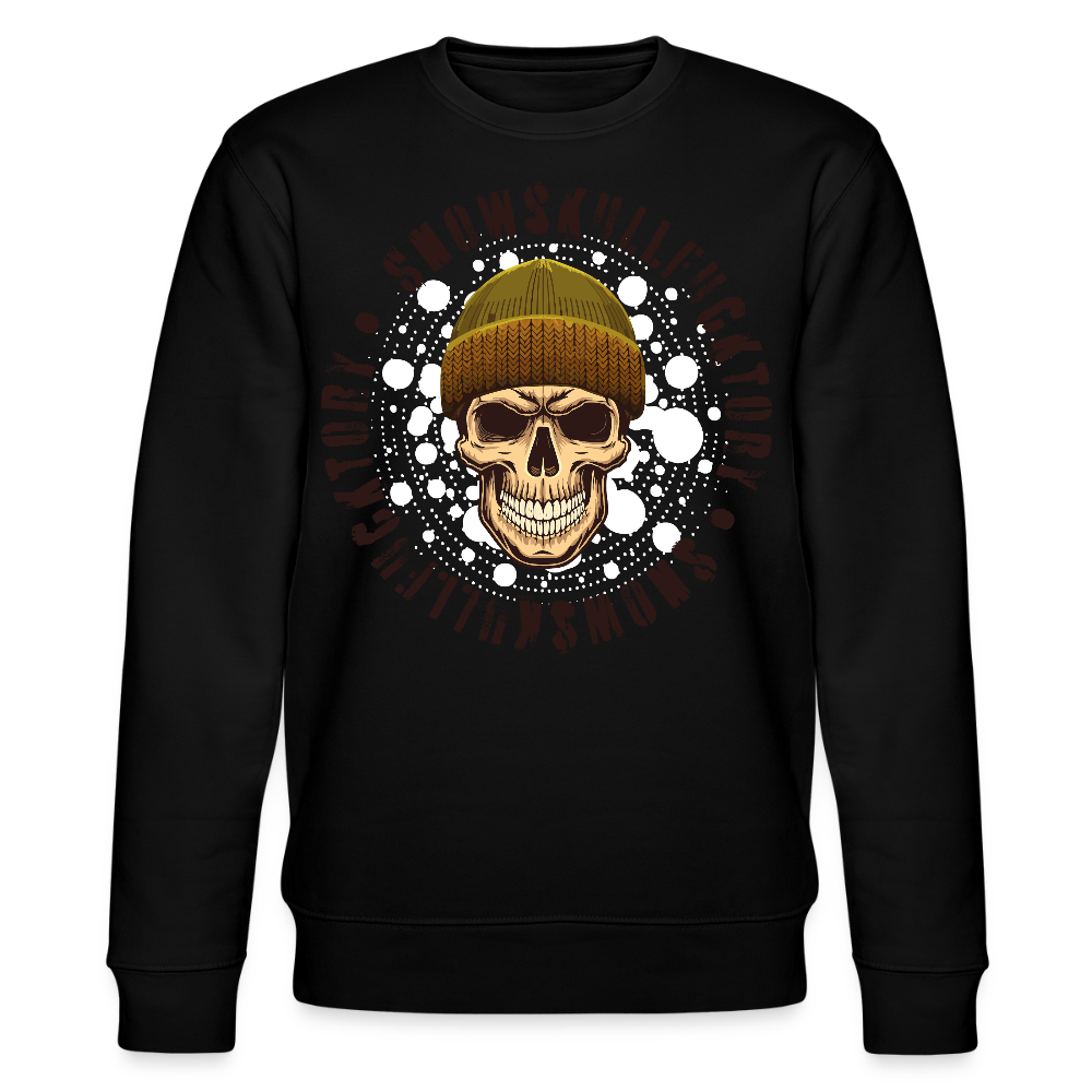 Unisex Bio-Sweatshirt mit SNOWSKULL PRINT - Schwarz