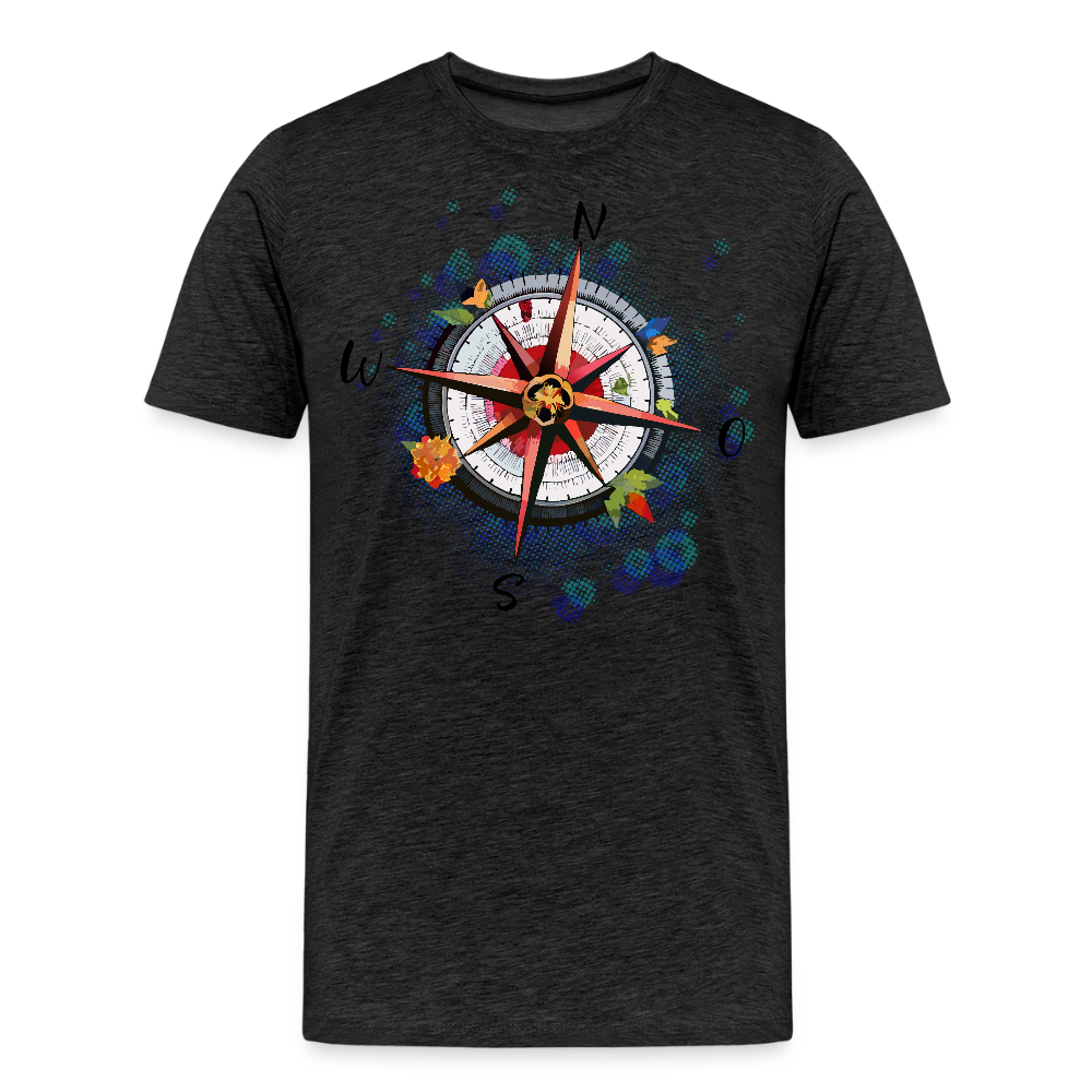 Männer Premium T-Shirt mit WINDROSE PRINT - Anthrazit