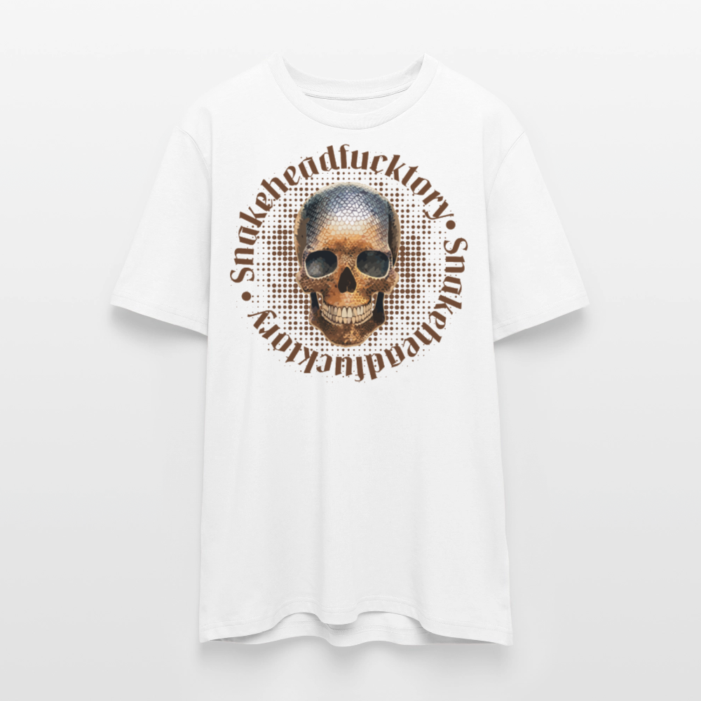 Unisex Bio-T-Shirt mit SNAKEHEAD SKULL PRINT Vorderseite - Weiß