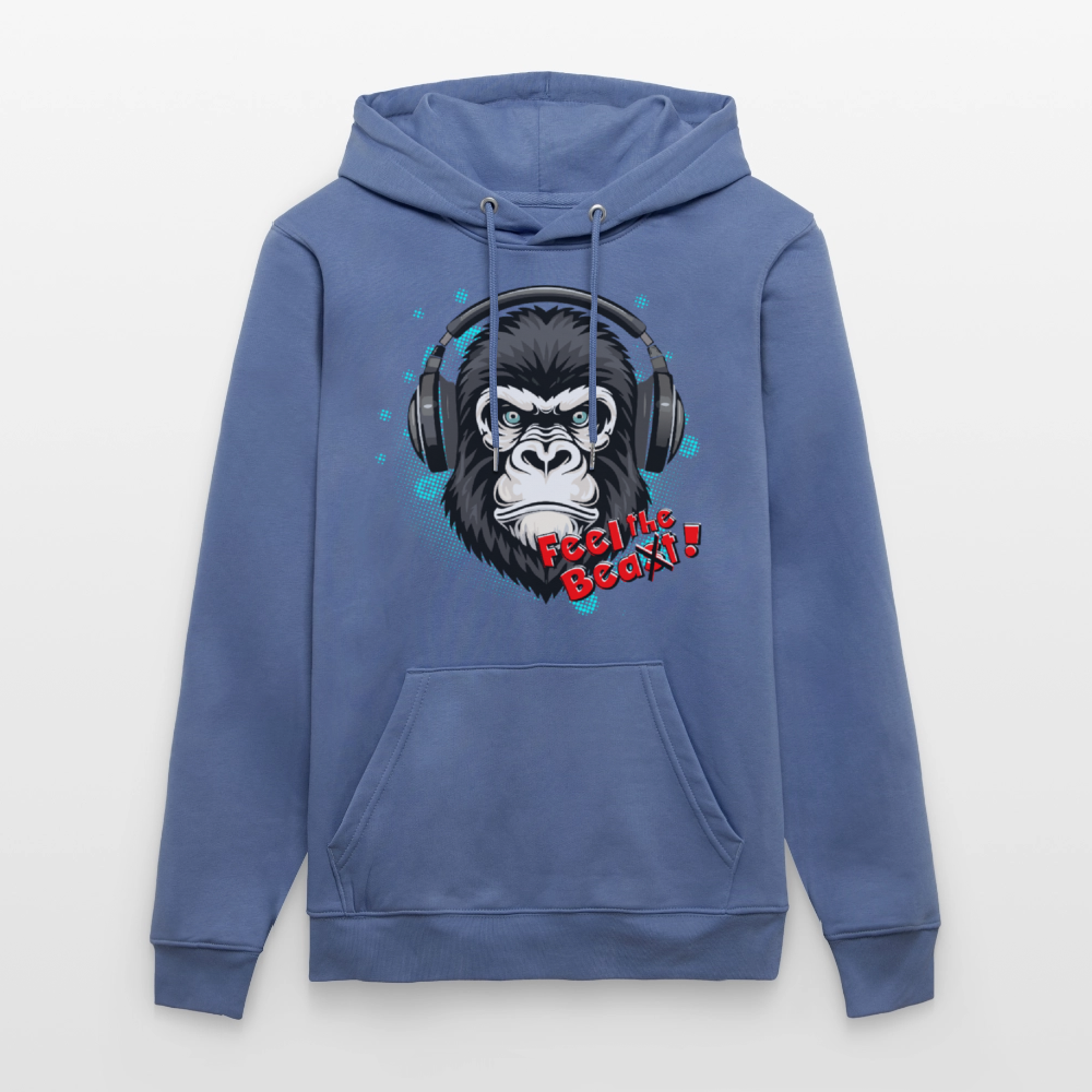 Unisex Hoodie mit FEEL THE BEA(S)T PRINT - Blau