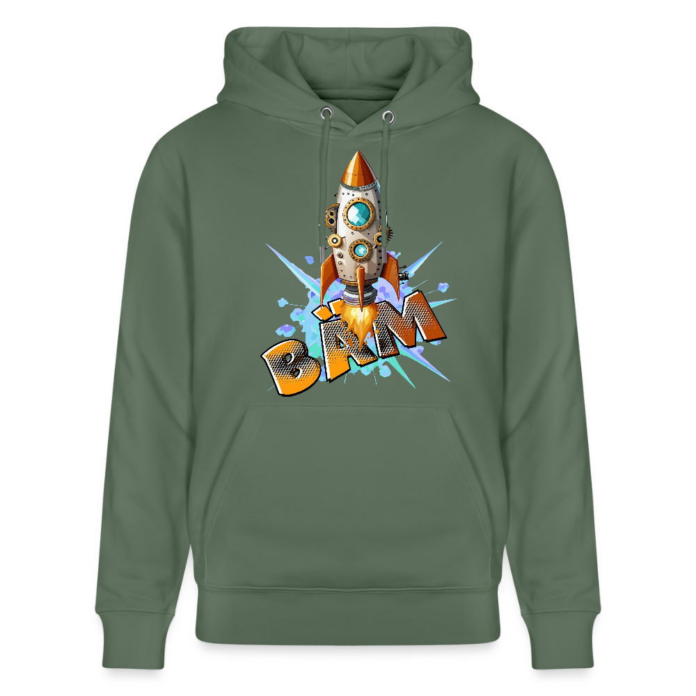 Unisex Hoodie mit RAKETE PRINT - Tanngrün
