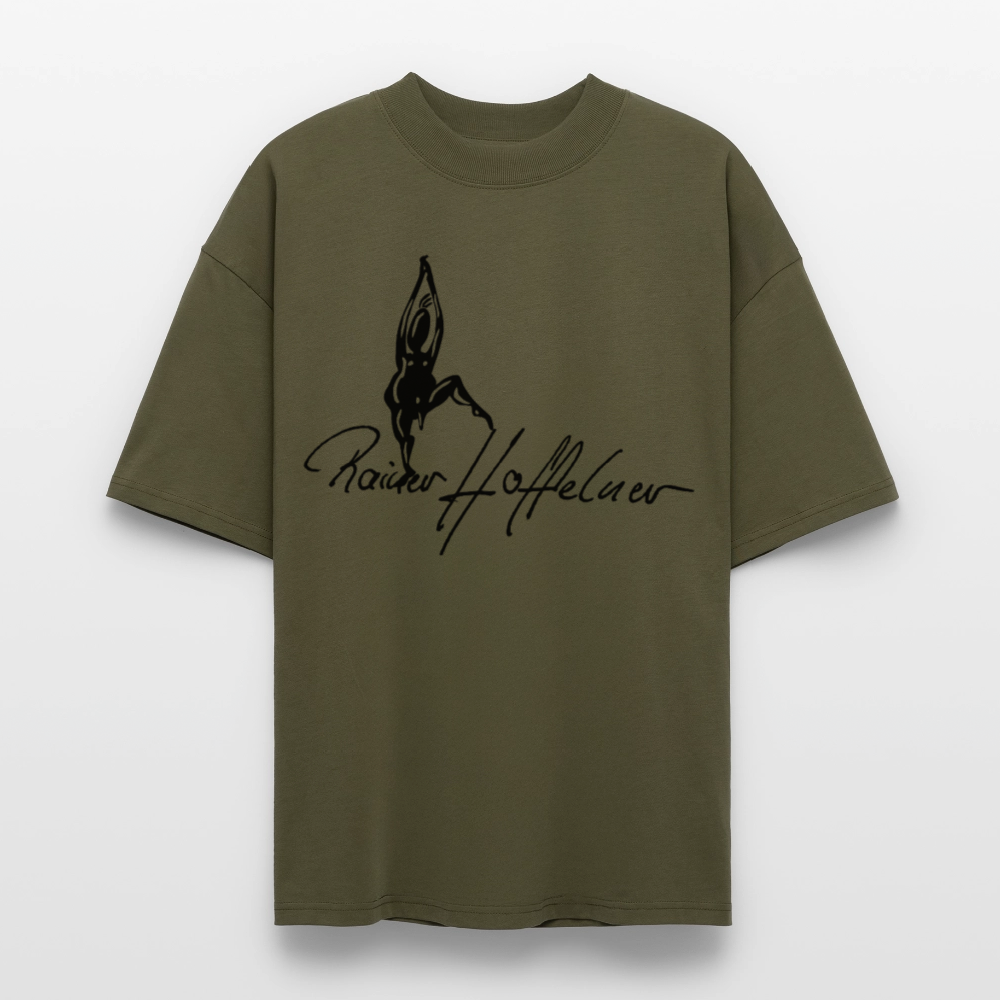 Oversized Unisex T-Shirt mit TUSCHEMÄNNCHEN PRINT - Khaki