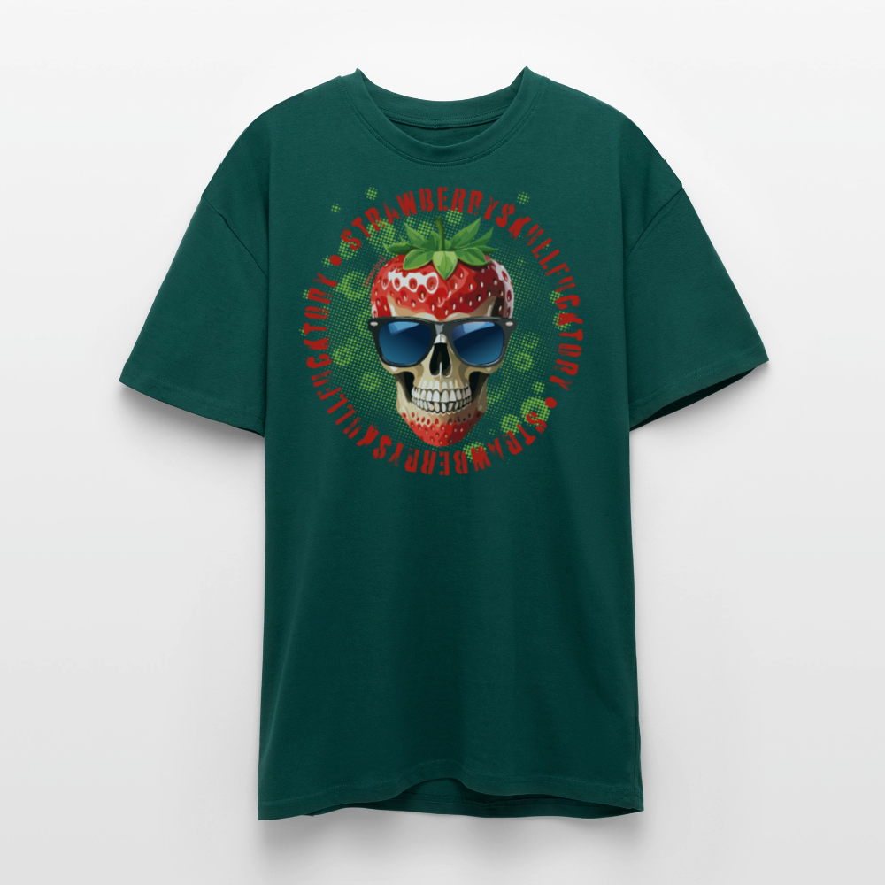 Heavy Oversize T-Shirt mit STRAWBERRY SKULL PRINT - hunter Green