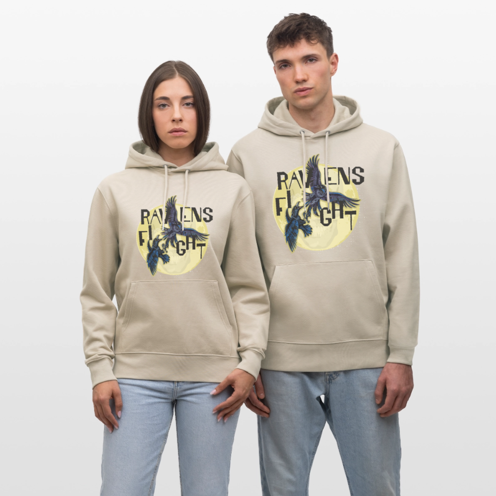 Unisex Hoodie mit RAVENS FIGHT PRINT - Beige
