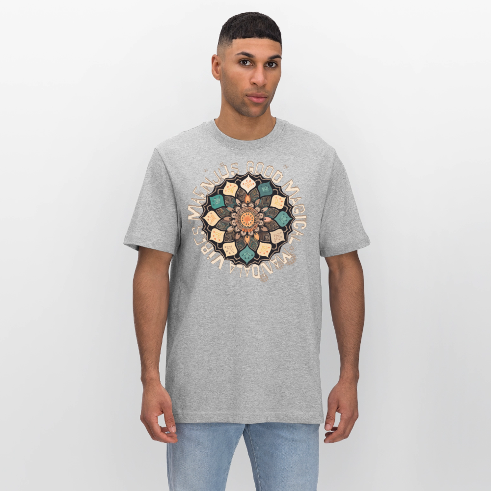 Unisex Bio-T-Shirt mit MANDALA VIBES PRINT - Grau meliert