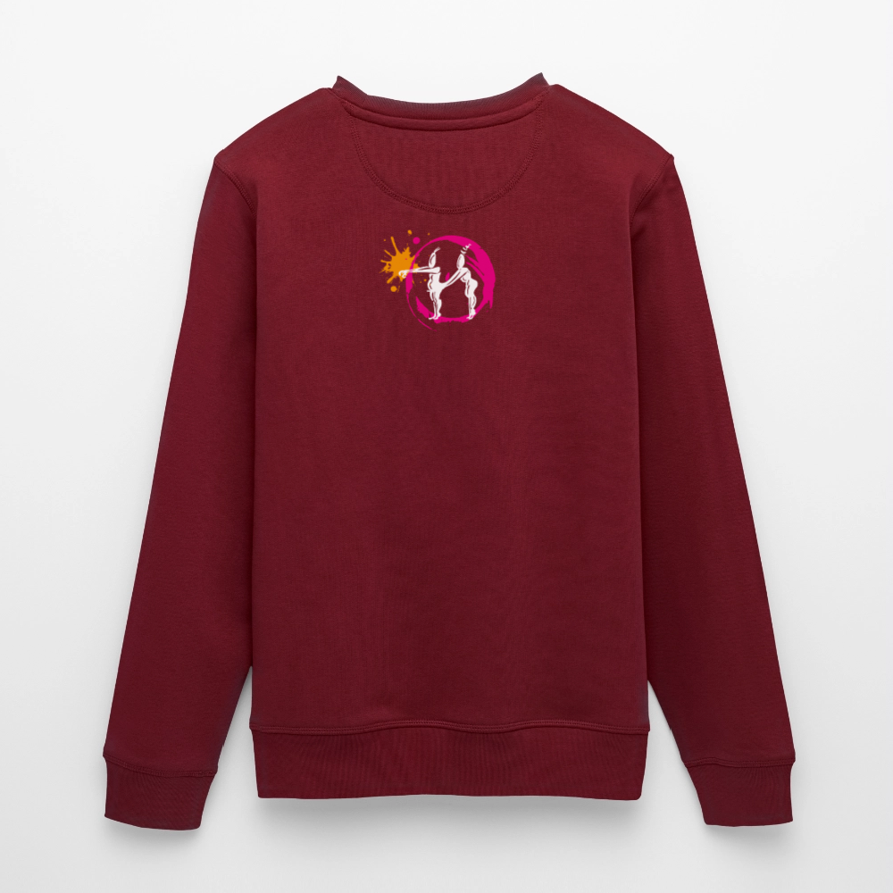 Unisex Bio-Sweatshirt mit ES ESKALIERT EH PRINT - Burgunderrot