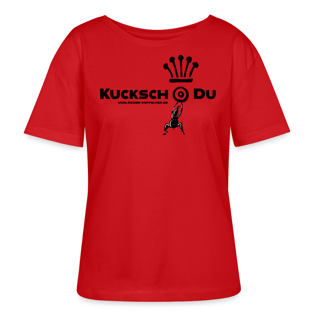Frauen T-Shirt mit KUCKSCH DU PRINT - Rot