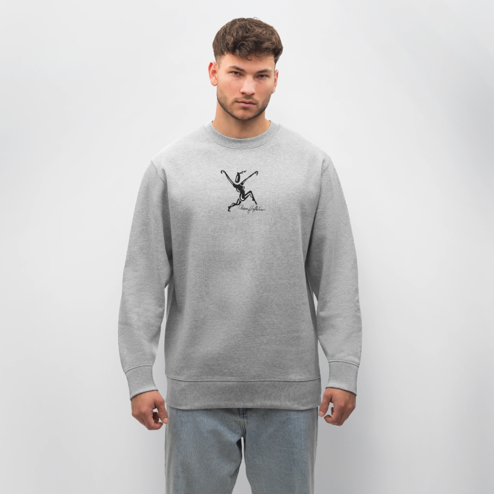 Unisex Bio-Sweatshirt mit TUSCHEWEIBCHEN PRINT - Grau meliert