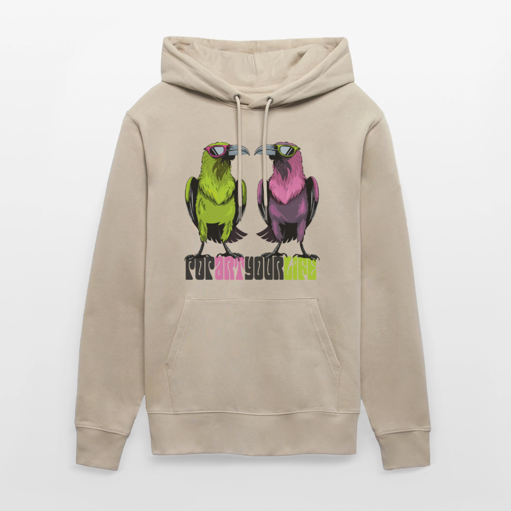 Unisex Hoodie mit POPART YOUR LIFE PRINT - Beige