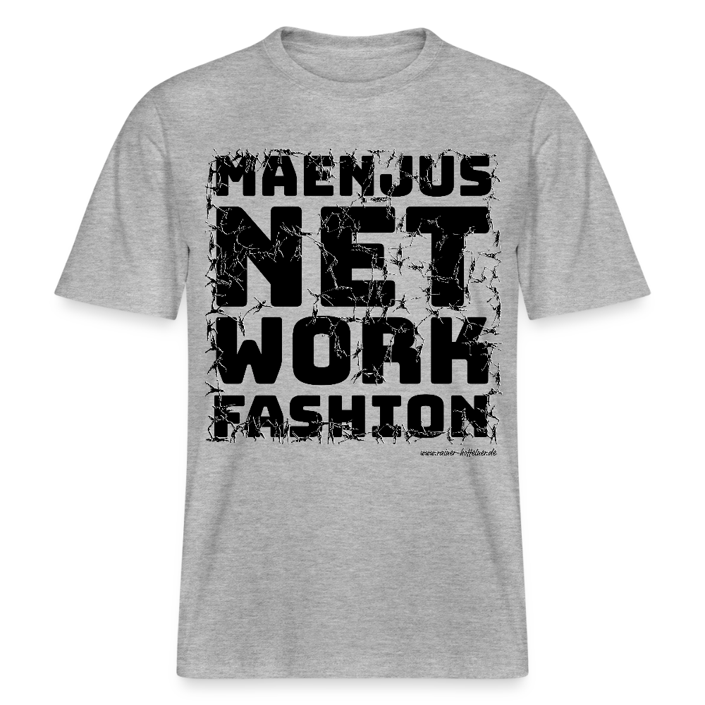 Unisex Bio-T-Shirt mit MAENJUS NETWORK FASHION PRINT - Grau meliert