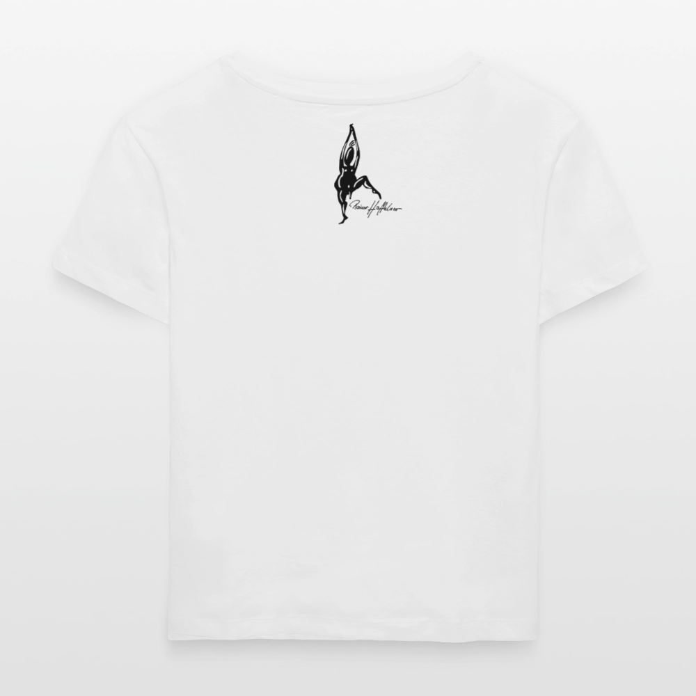 Relaxed Rundhals Frauen Bio-T-Shirt mit DYNAMIC FIELDS PRINT - Weiß