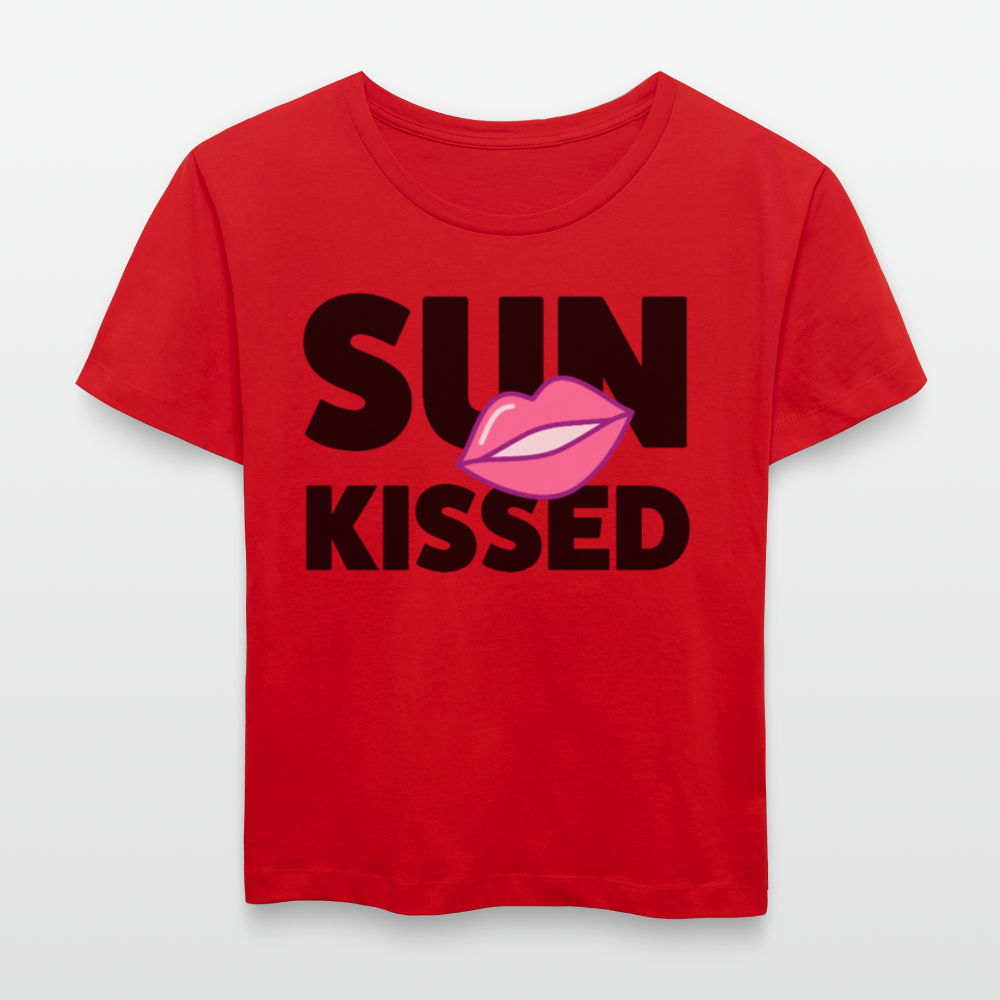 Frauen T-Shirt mit SUN KISSED PRINT - Rot