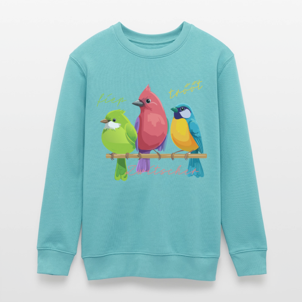 MNJS TEENS Bio Sweatshirt mit ZWISCHERGÄNG PRINT - Pastelltürkis
