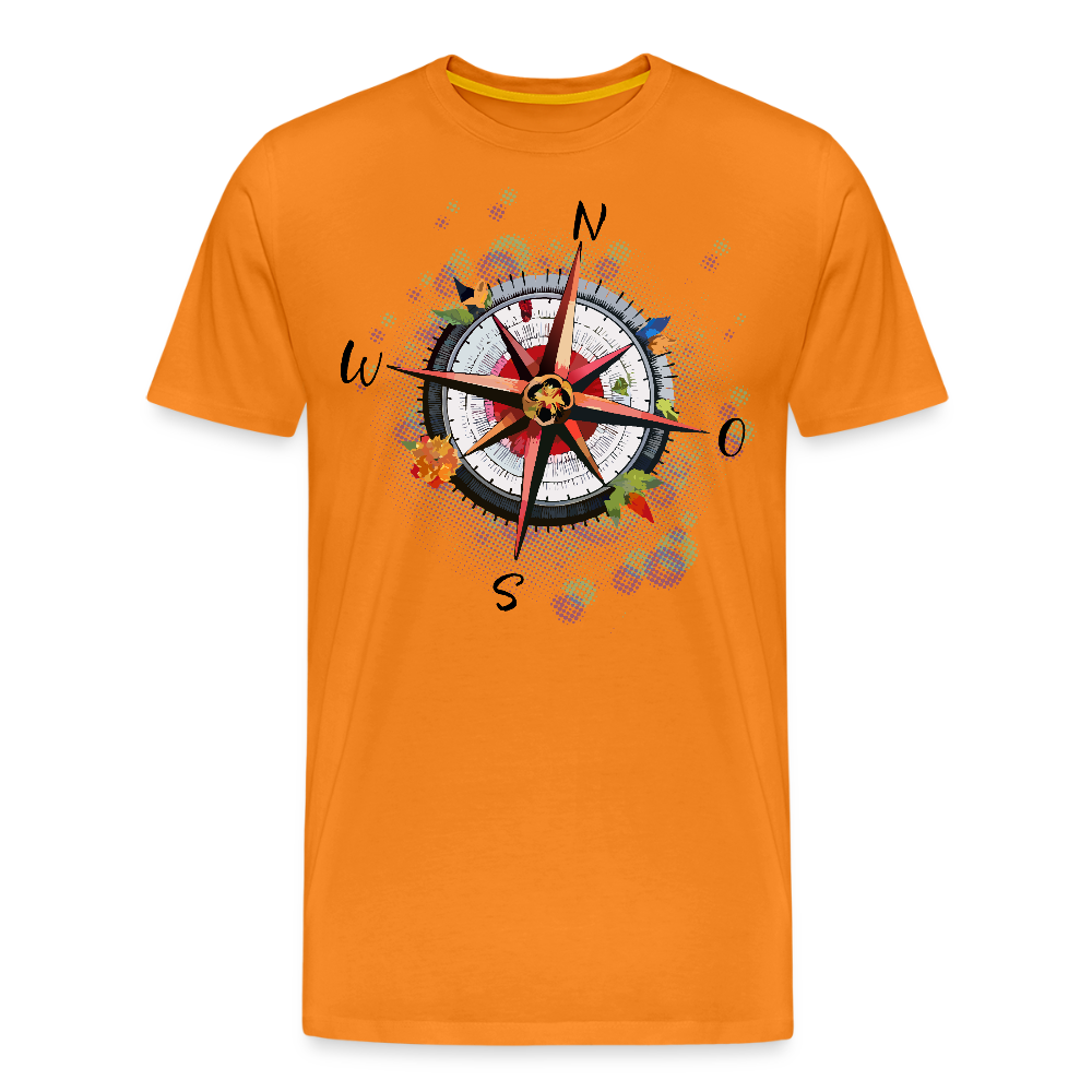 Männer Premium T-Shirt mit WINDROSE PRINT - Orange