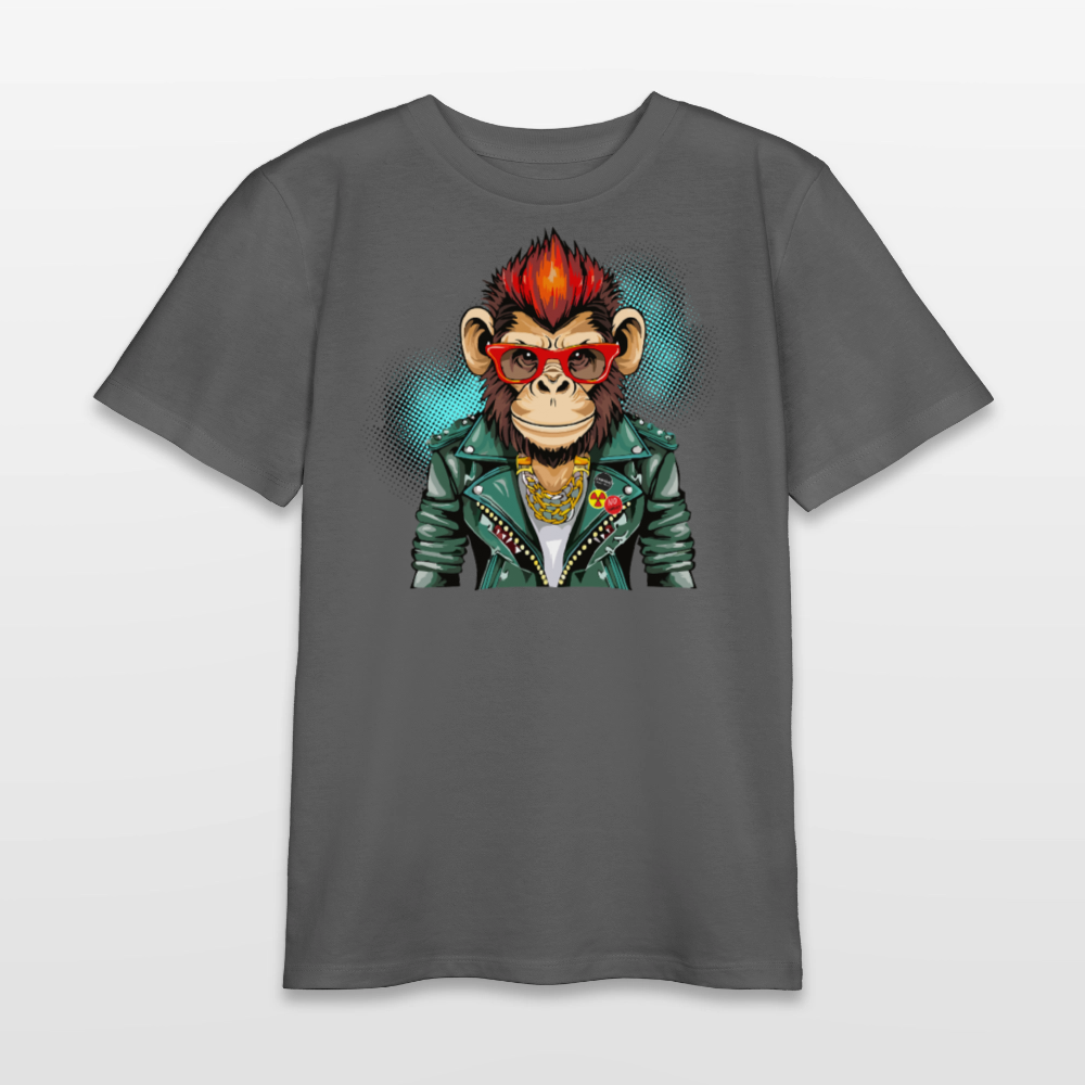 MNJS TEENS Bio T-Shirt mit MONKEY PRINT - Anthrazit