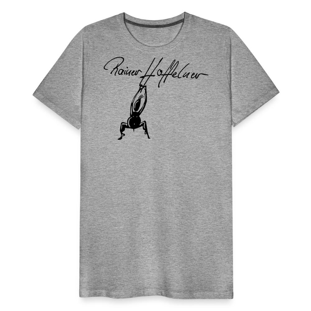 Männer Premium T-Shirt mit TUSCHEMÄNNCHEN PRINT - Grau meliert