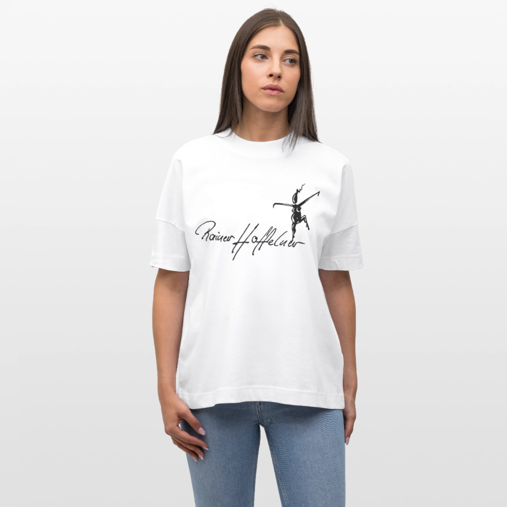 Oversized Unisex T-Shirt mit TUSCHEWEIBCHEN PRINT - Weiß