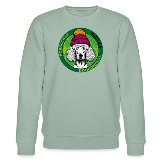 Unisex Bio-Sweatshirt mit BOBBLEHAT DOGCOMPANY PRINT - Helles Graugrün