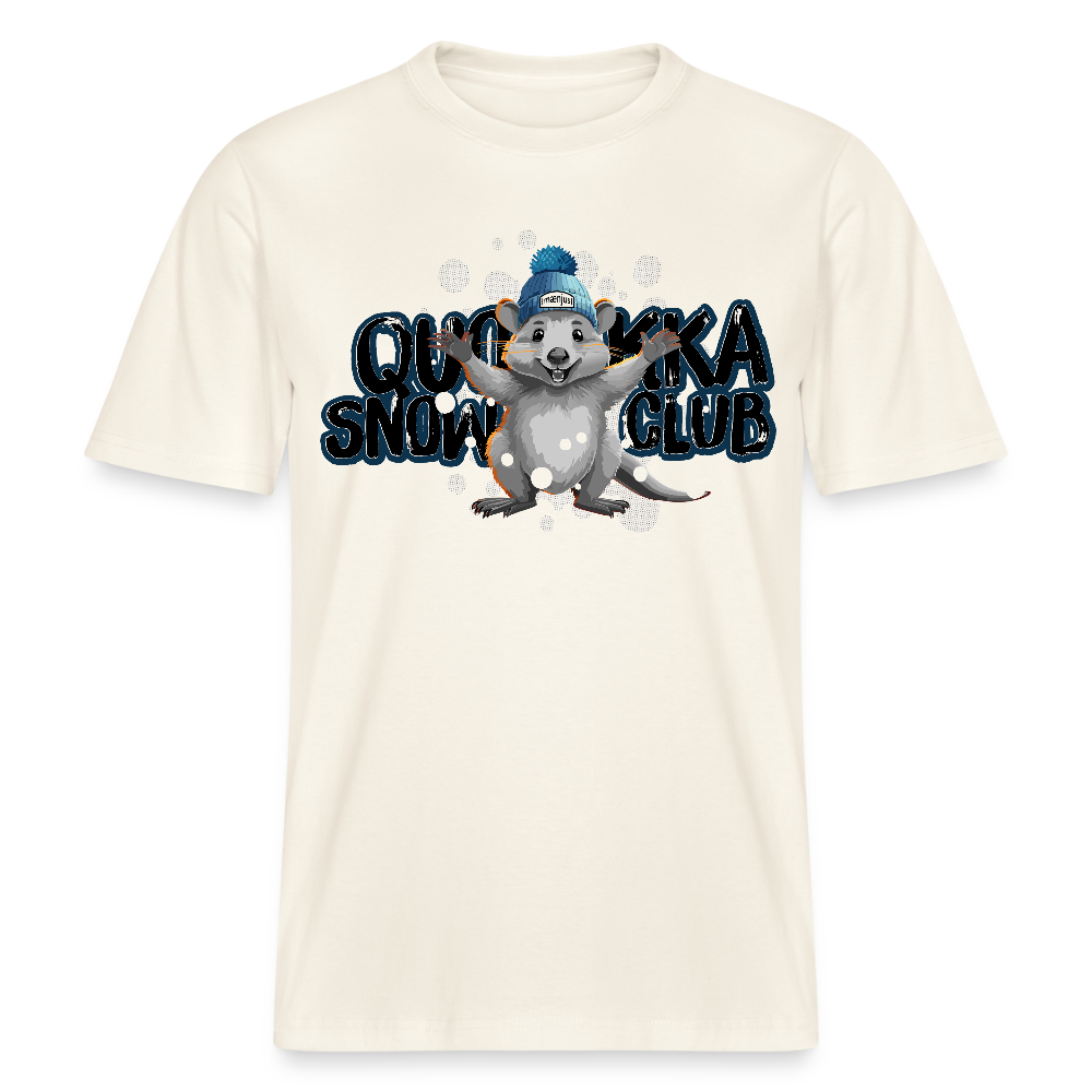 Unisex Bio-T-Shirt mit QUOKKA SNOWCLUB PRINT - Naturweiß