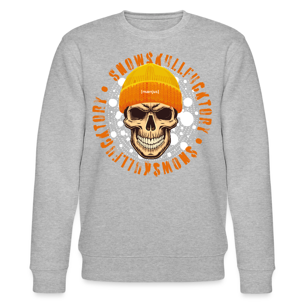 Unisex Bio-Sweatshirt mit SNOWSKULL FUCKTORY PRINT - Grau meliert